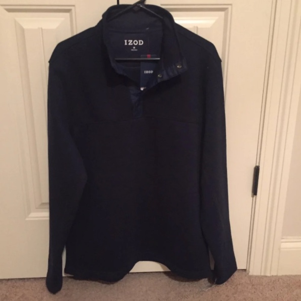 IZOD Men’s Button Up Sweater Peacoat